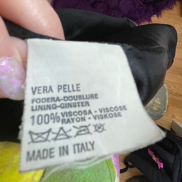 Vera Pelle Italian Leather Black Trench Coat Matrix 12 - Picture 7 of 12